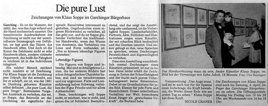 Ausstellung Bürgerhaus Garching "Zeichnungen" April 2000
