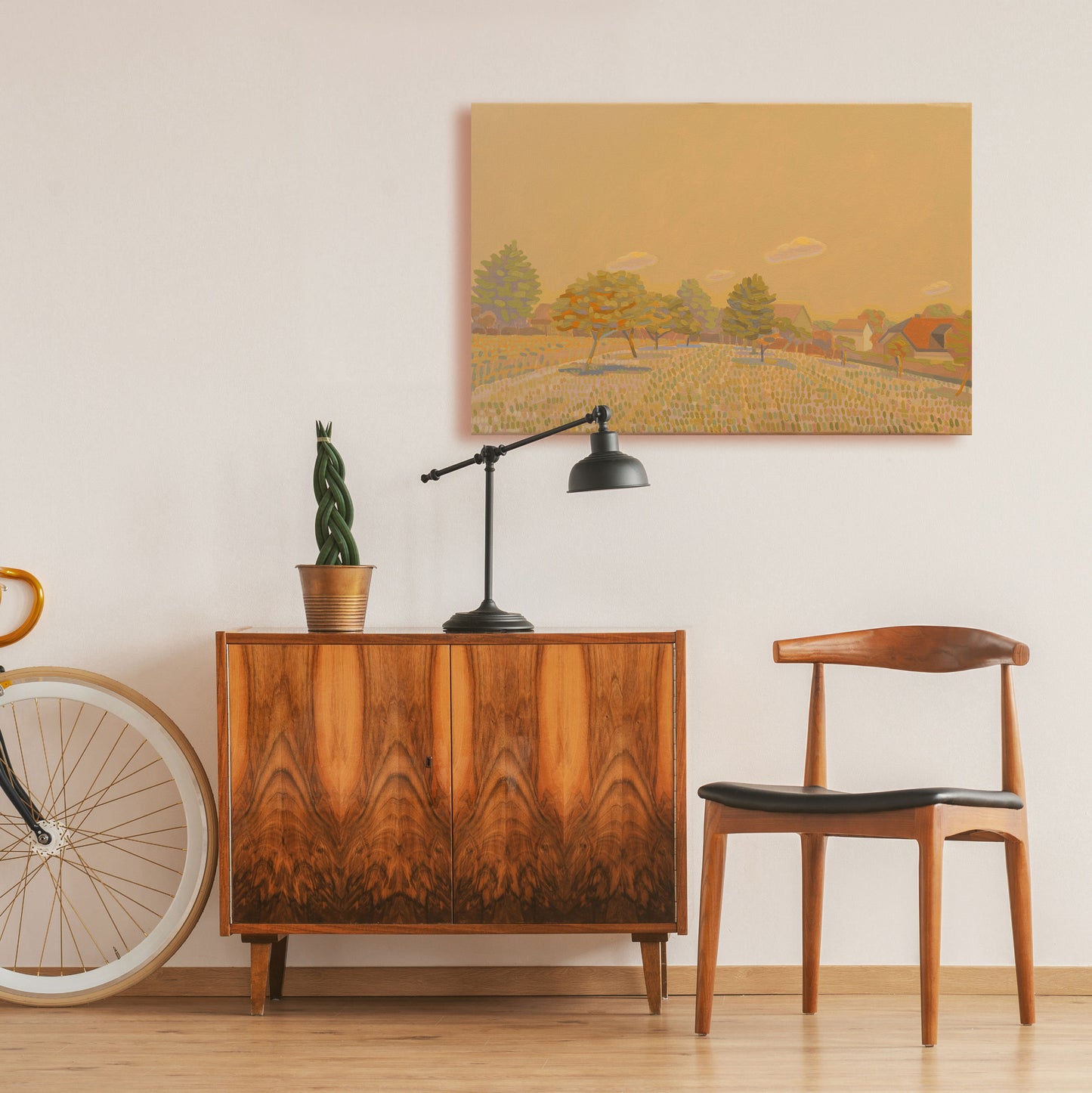 Kleine Obstwiese, Unikat, Malerei, handgemaltes Einzelstück, 45 x 30 cm cm, Acrylfarbe auf Leinwand