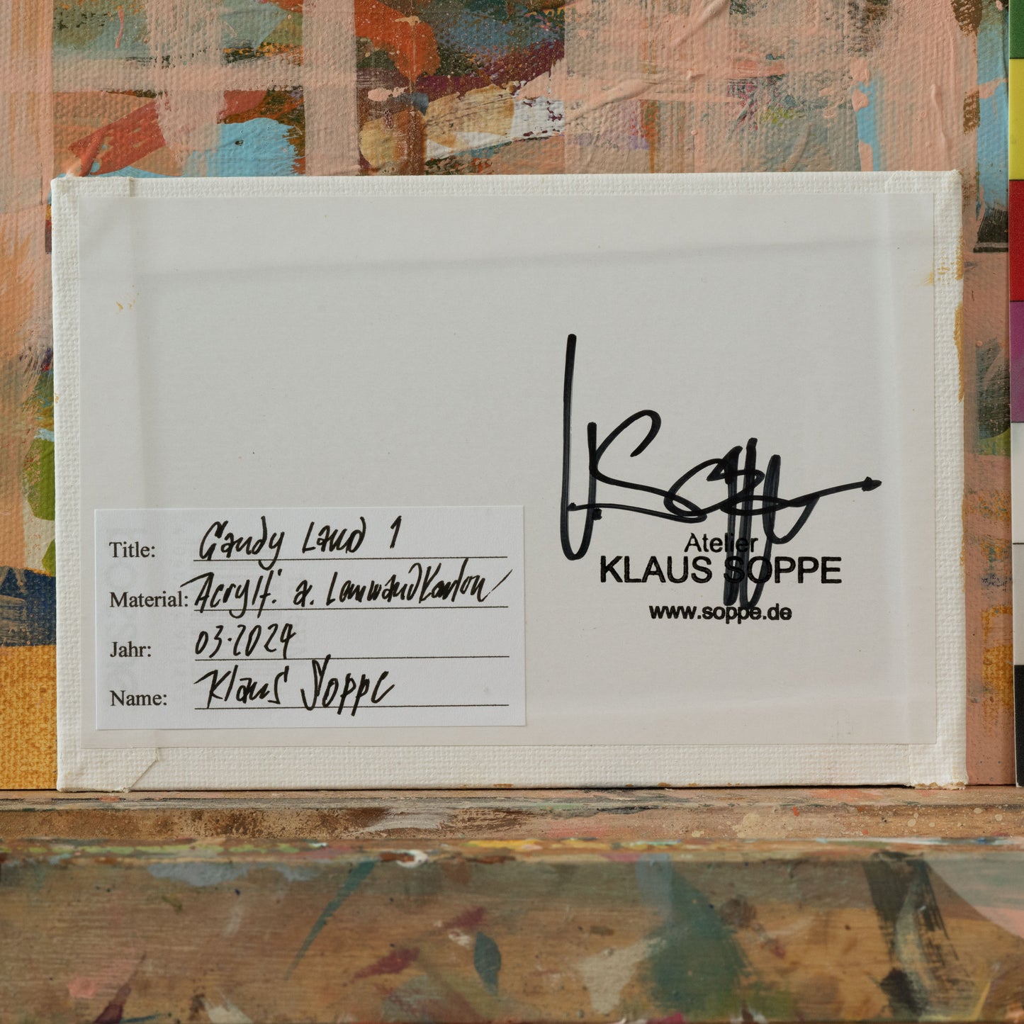 "Candy Land 1", Unikat, Malerei, handgemaltes Einzelstück, 17,3 x 12,3 cm, mit Bilderrahmen