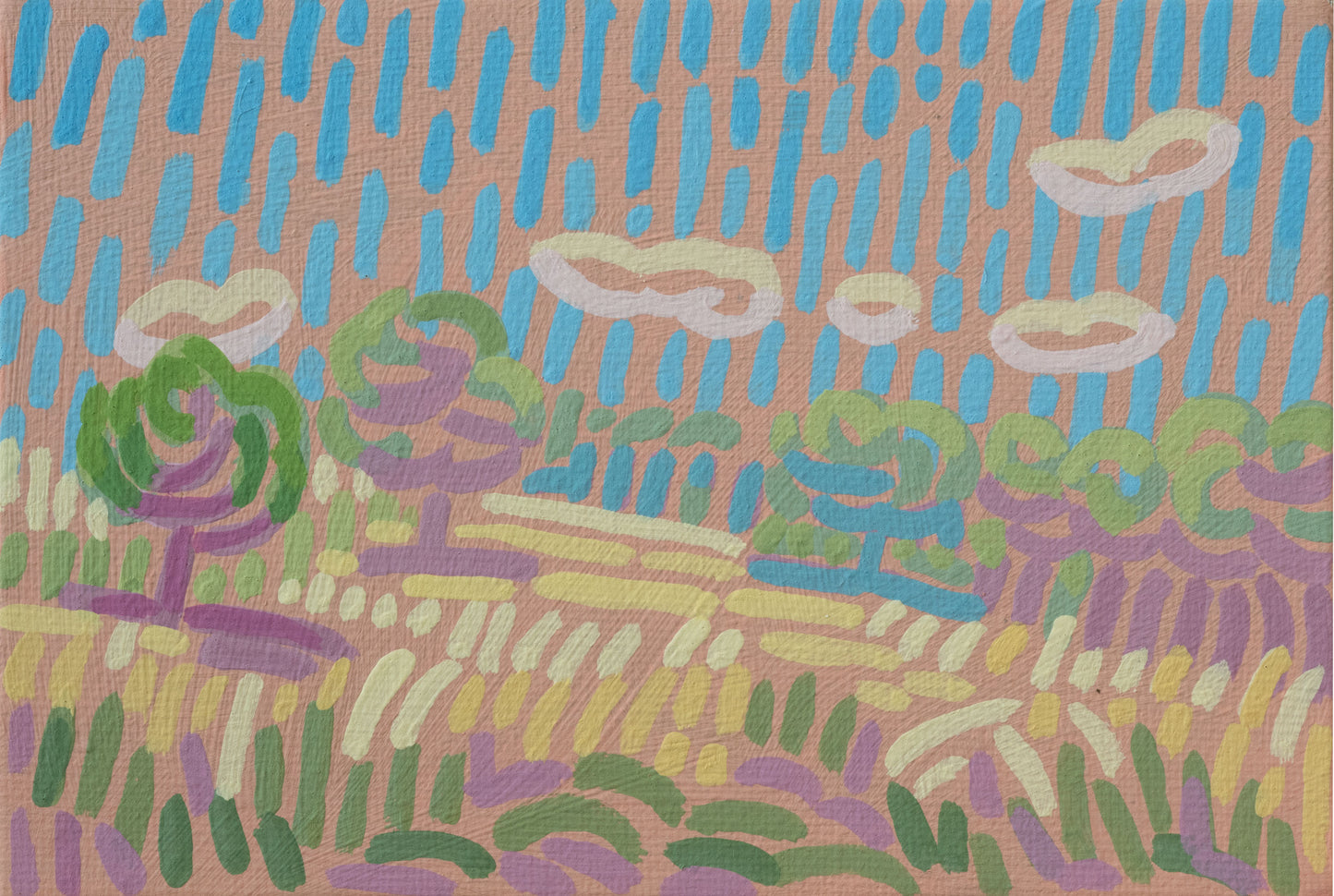 "Candy Land 3", Unikat, Malerei, handgemaltes Einzelstück, 17,3 x 12,3 cm, mit Bilderrahmen