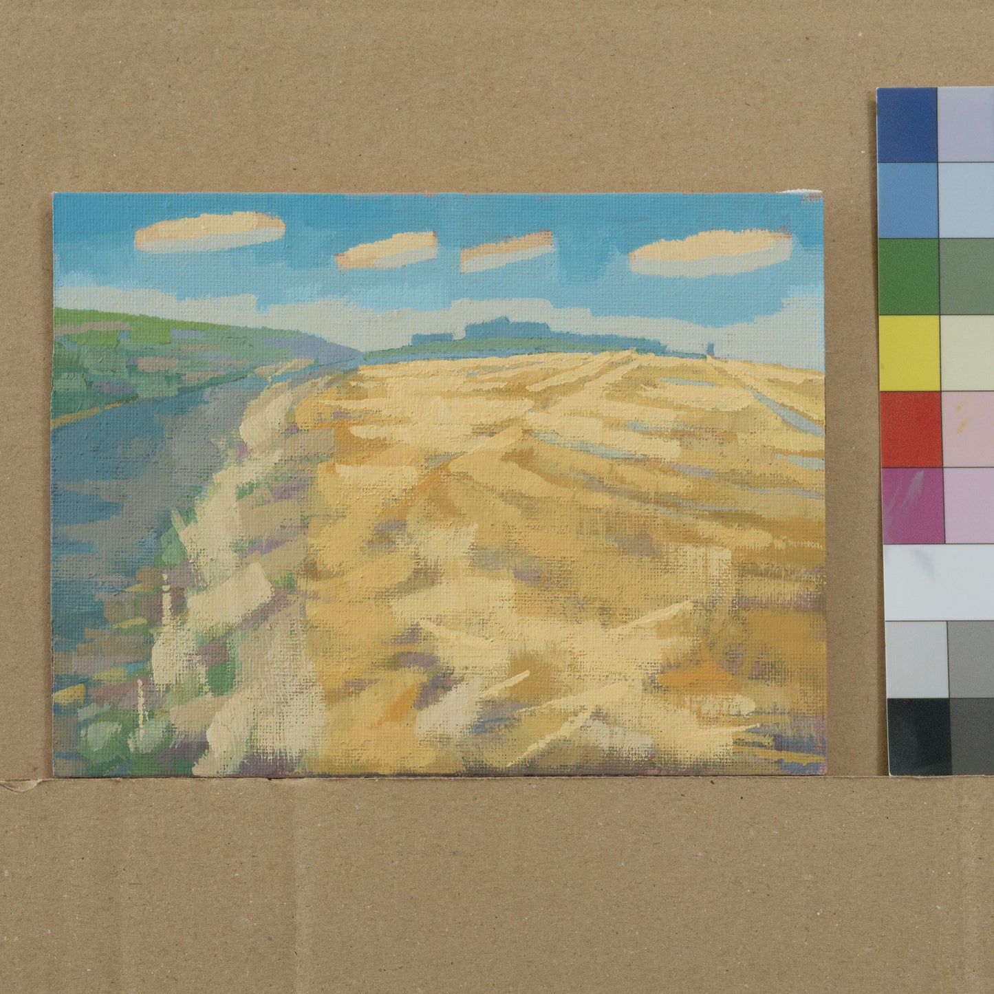 "Wolkenfeld", Unikat, Malerei, handgemaltes Einzelstück, 22,3 x 17,3 cm, mit Bilderrahmen