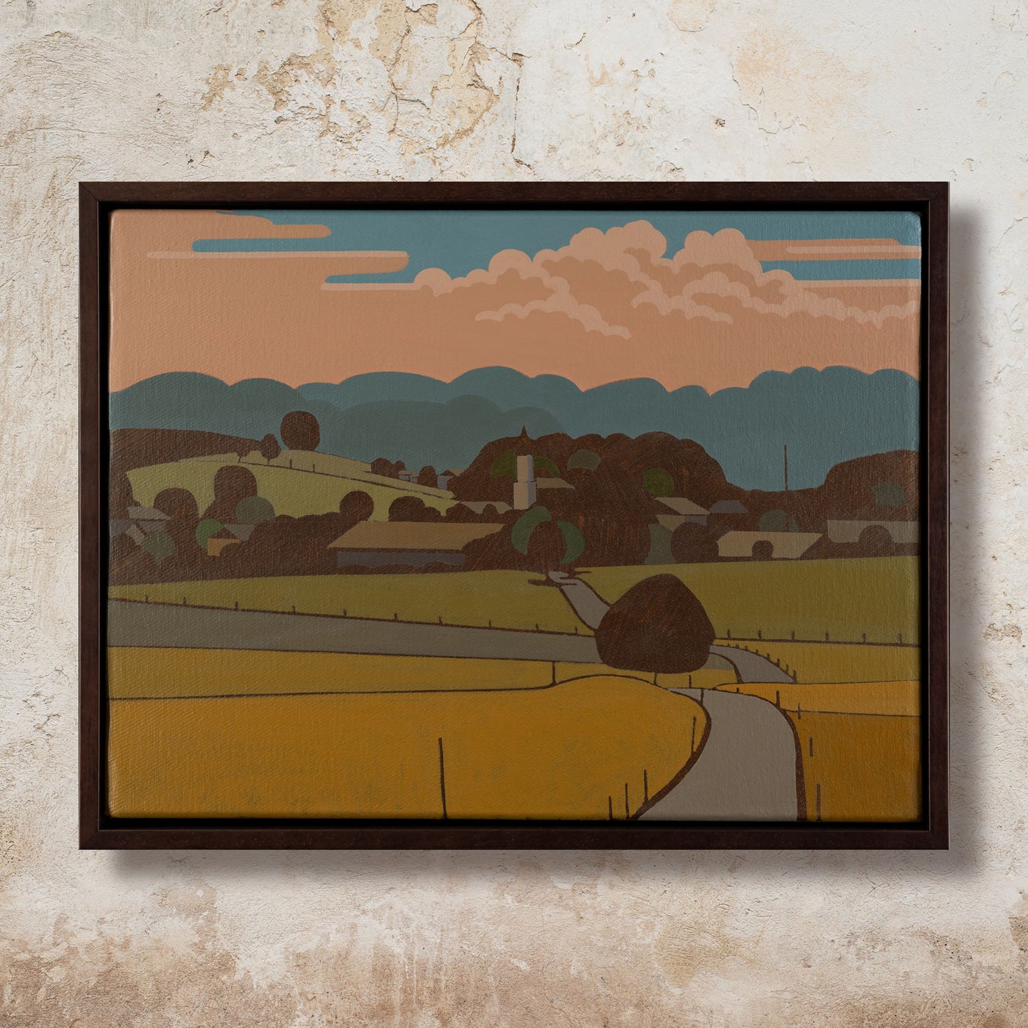 Weiler, Unikat, Malerei, handgemaltes Einzelstück, 40 x 30 cm, mit Bilderrahmen