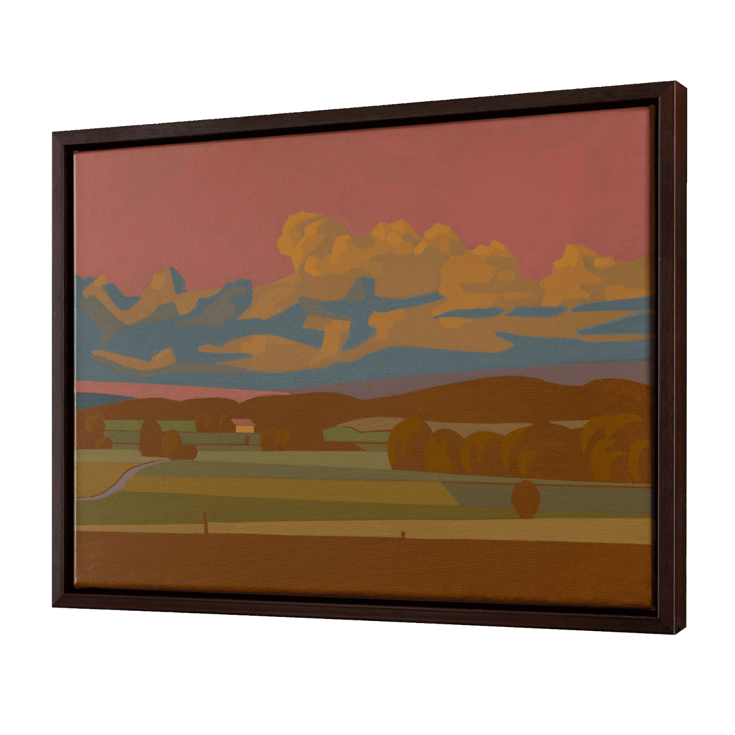 Sommerabend , Unikat, Malerei, handgemaltes Einzelstück, 40 x 30 cm, mit Bilderrahmen