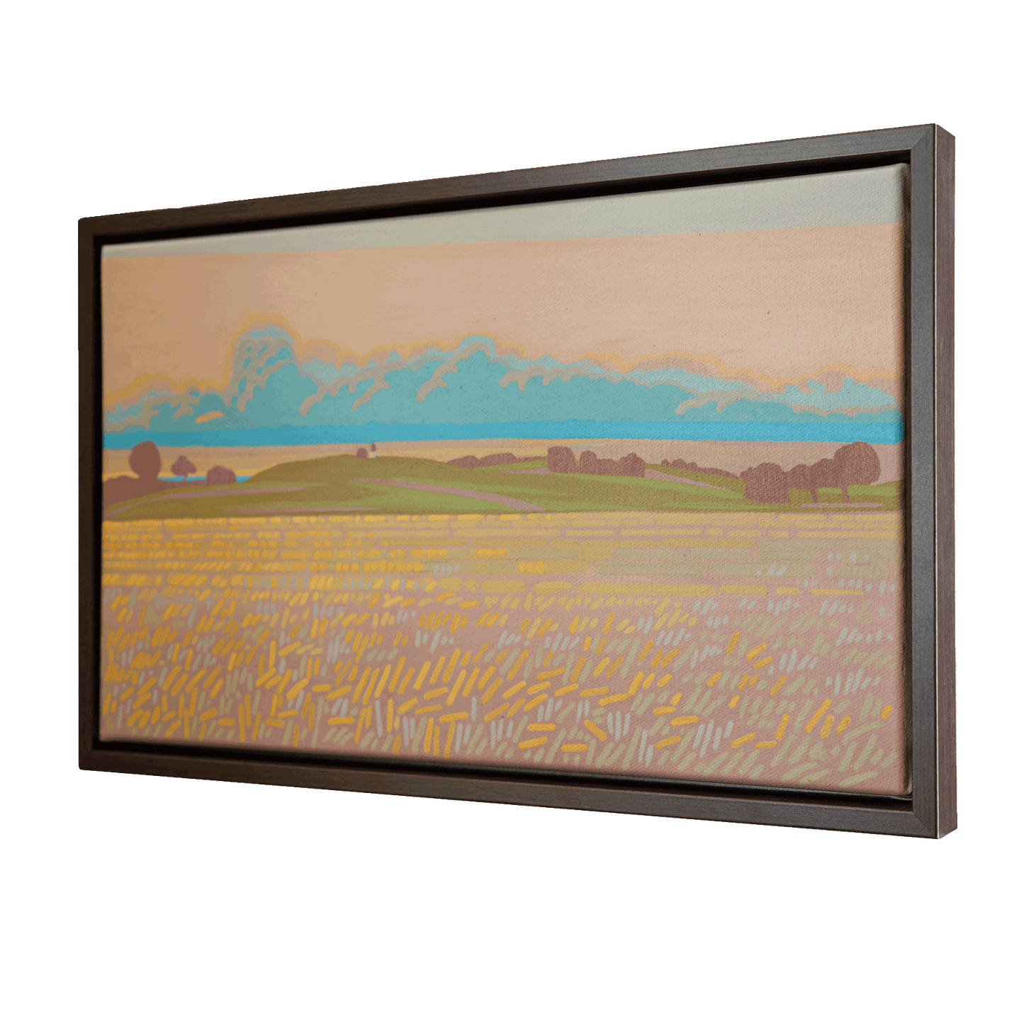 Kornfeld, Unikat, Malerei, handgemaltes Einzelstück, 50 x 30 cm, mit Bilderrahmen