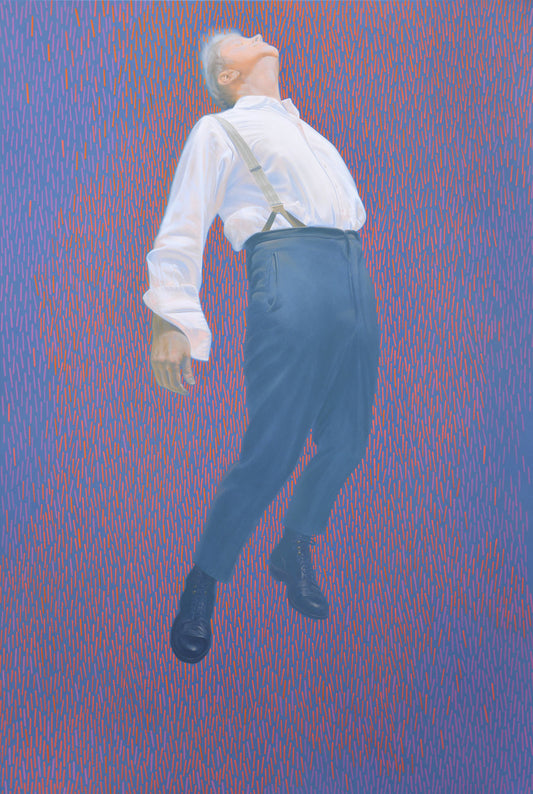 Schwebender Mann, Unikat, Malerei, handgemaltes Einzelstück, 180 x 120 cm