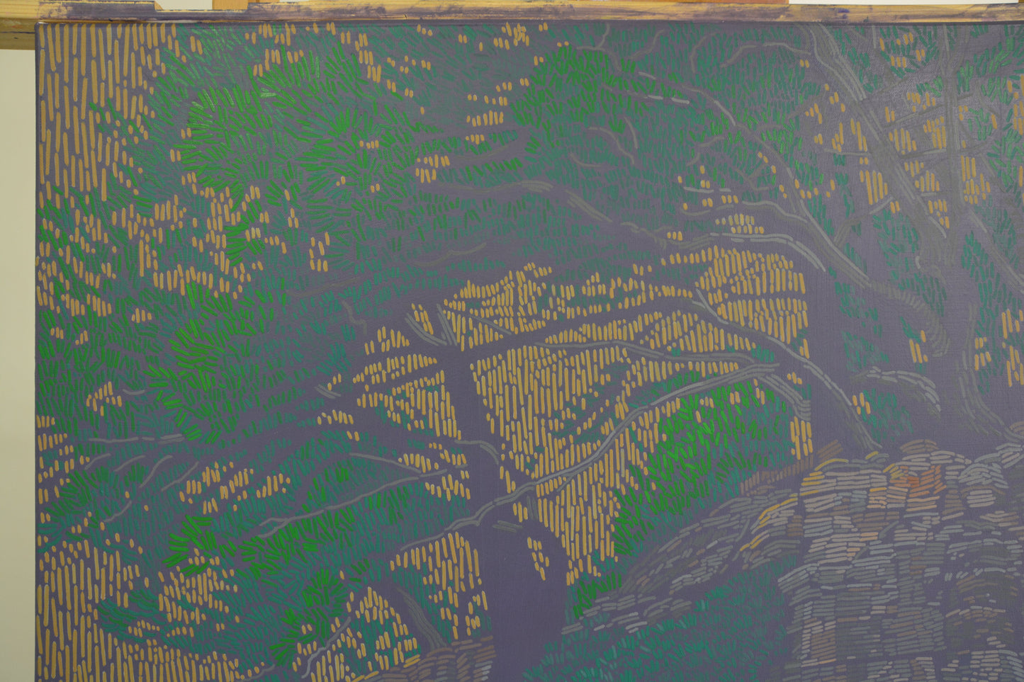 Pula 4, Unikat, Malerei, handgemaltes Einzelstück, 120 x 90 cm, gerahmt mit Bucheleiste
