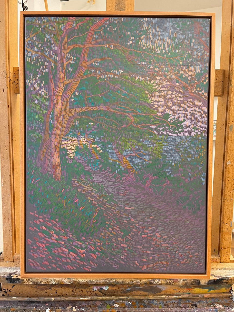 Pines and pine trees, unique, painting, hand-painted unique piece, 70 x 50 cm, with frame