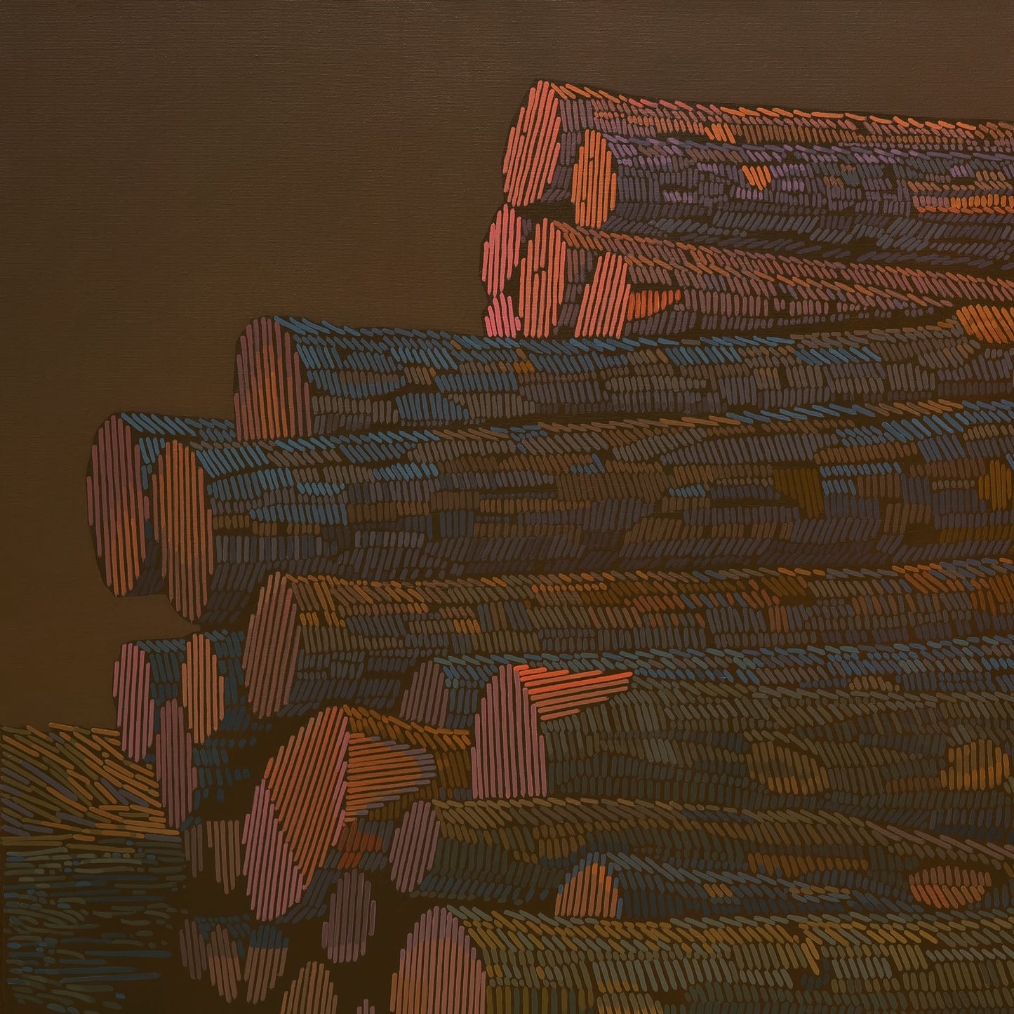 Geschlagenes Holz, Unikat, Malerei, handgemaltes Einzelstück, 180 x 120 cm