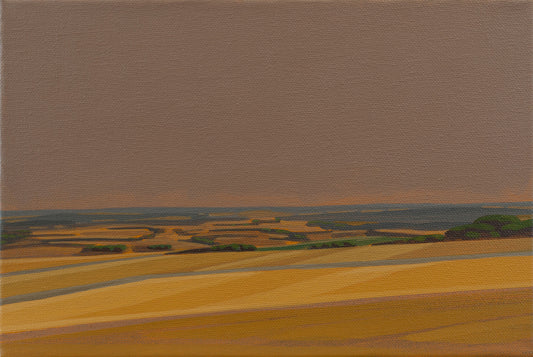 Goldene Felder 2, Unikat, Malerei, handgemaltes Einzelstück, 30 x 20 cm, Acrylfarbe auf Leinwand