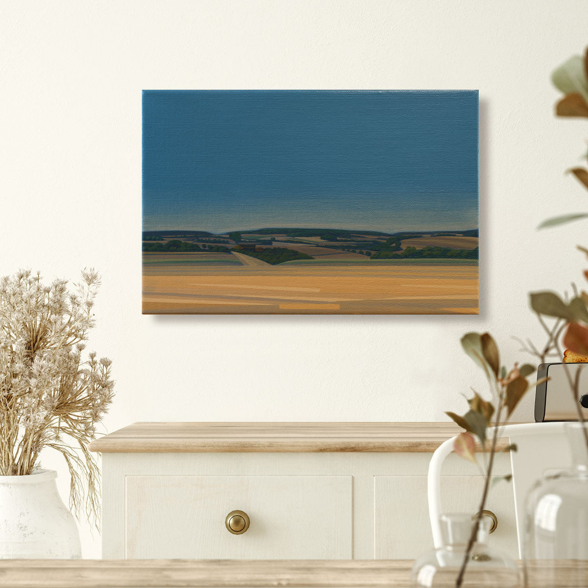 Blauer Himmel, Unikat, Malerei, handgemaltes Einzelstück, 30 x 20 cm, Acrylfarbe auf Leinwand