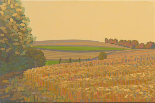 Luminous field, unique, painting, hand-painted unique piece, 45 x 30 cm, acrylic paint on canvas