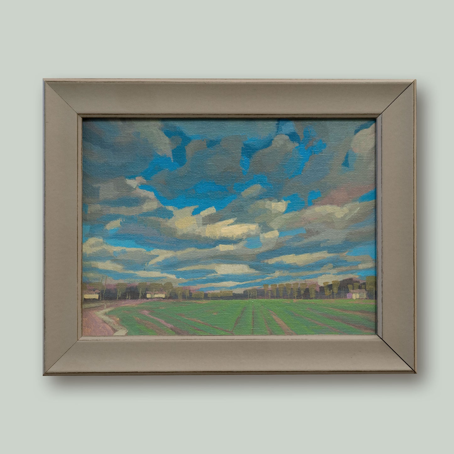Waterworks, unique, painting, hand-painted unique piece, 20 x 15 cm, with picture frame