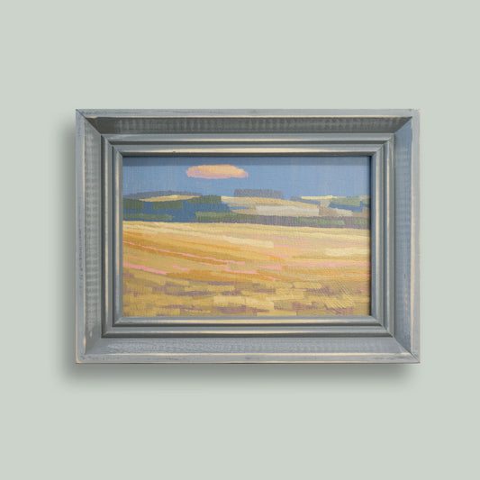 Original painting - "Autumn Field" - hand painted - acrylic painting - 10x15 cm - landscape picture - unique piece - with frame