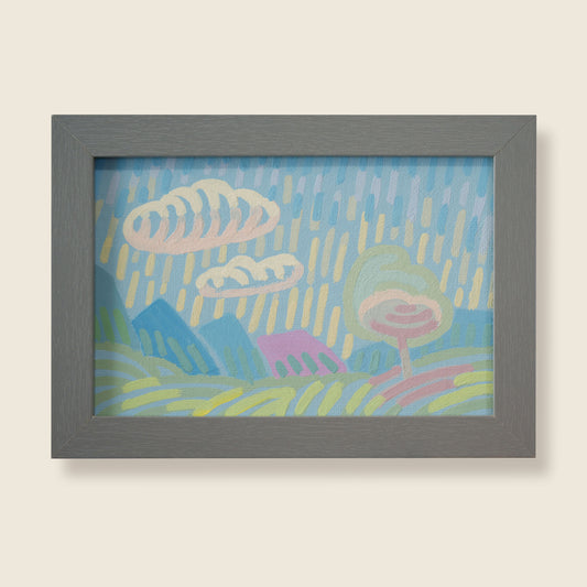 "Candy Land 2", Unikat, Malerei, handgemaltes Einzelstück, 17,3 x 12,3 cm, mit Bilderrahmen