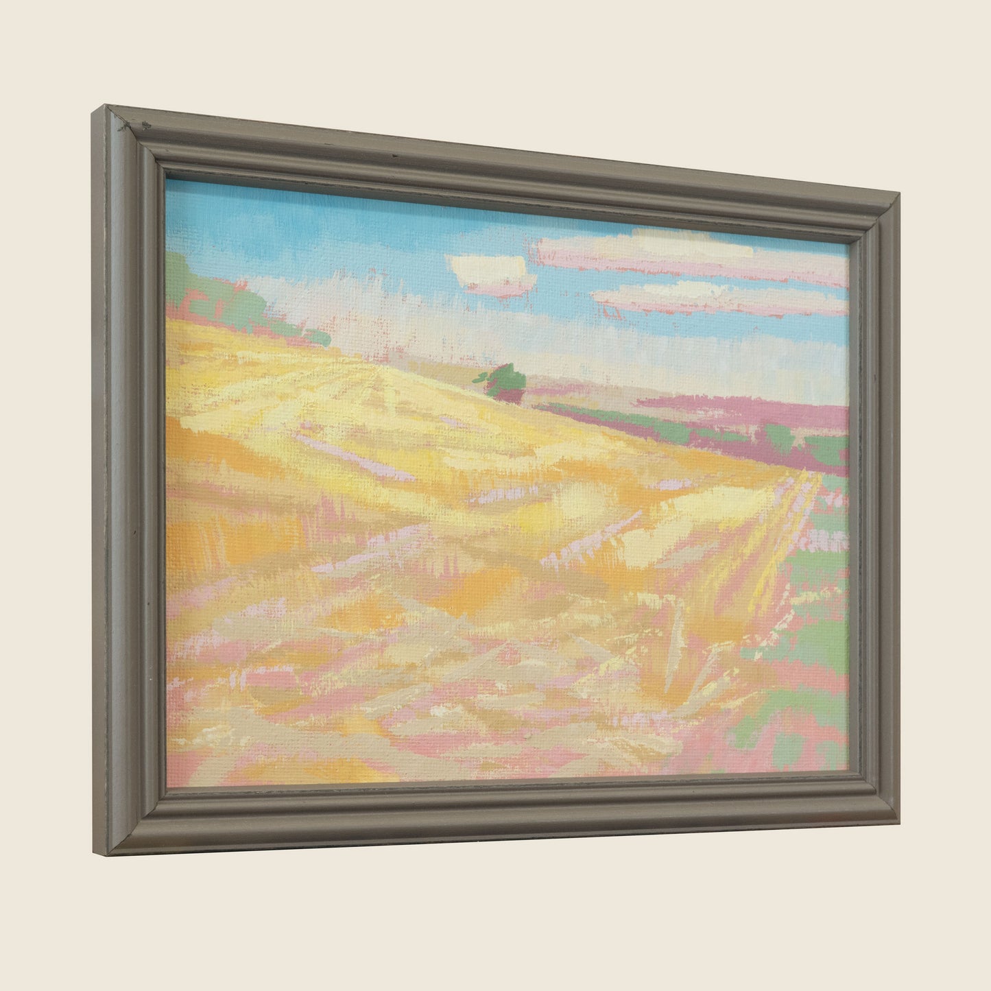 "Field test", unique, painting, hand-painted unique piece, 20 x 15 cm, with picture frame