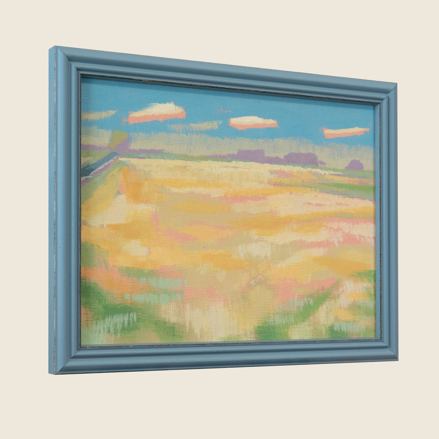"Light", unique, painting, hand-painted unique piece, 22.3 x 17.3 cm, with picture frame