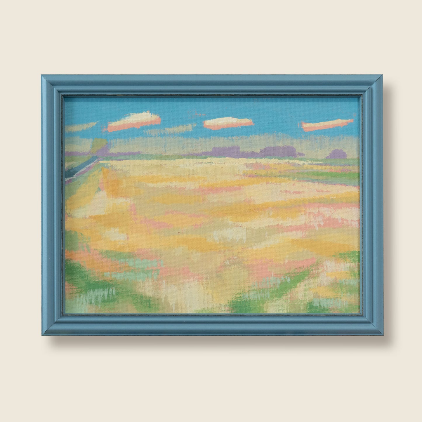 "Light", unique, painting, hand-painted unique piece, 22.3 x 17.3 cm, with picture frame