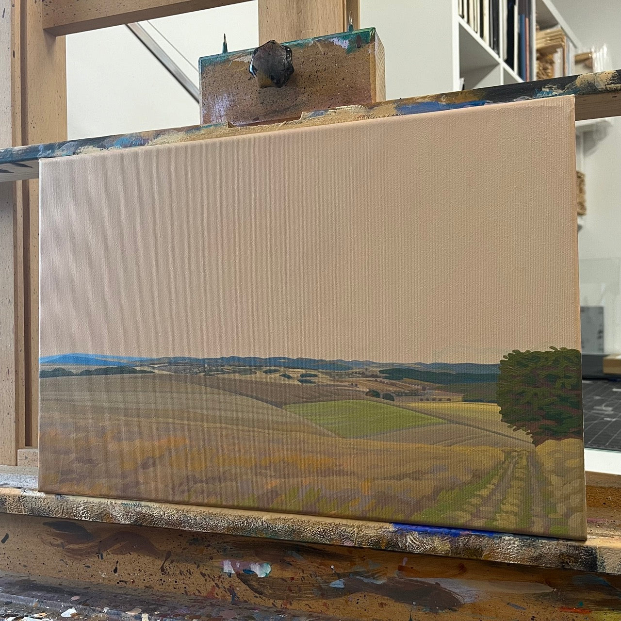July fields, unique, painting, hand-painted unique piece, 45 x 30 cm, acrylic paint on canvas