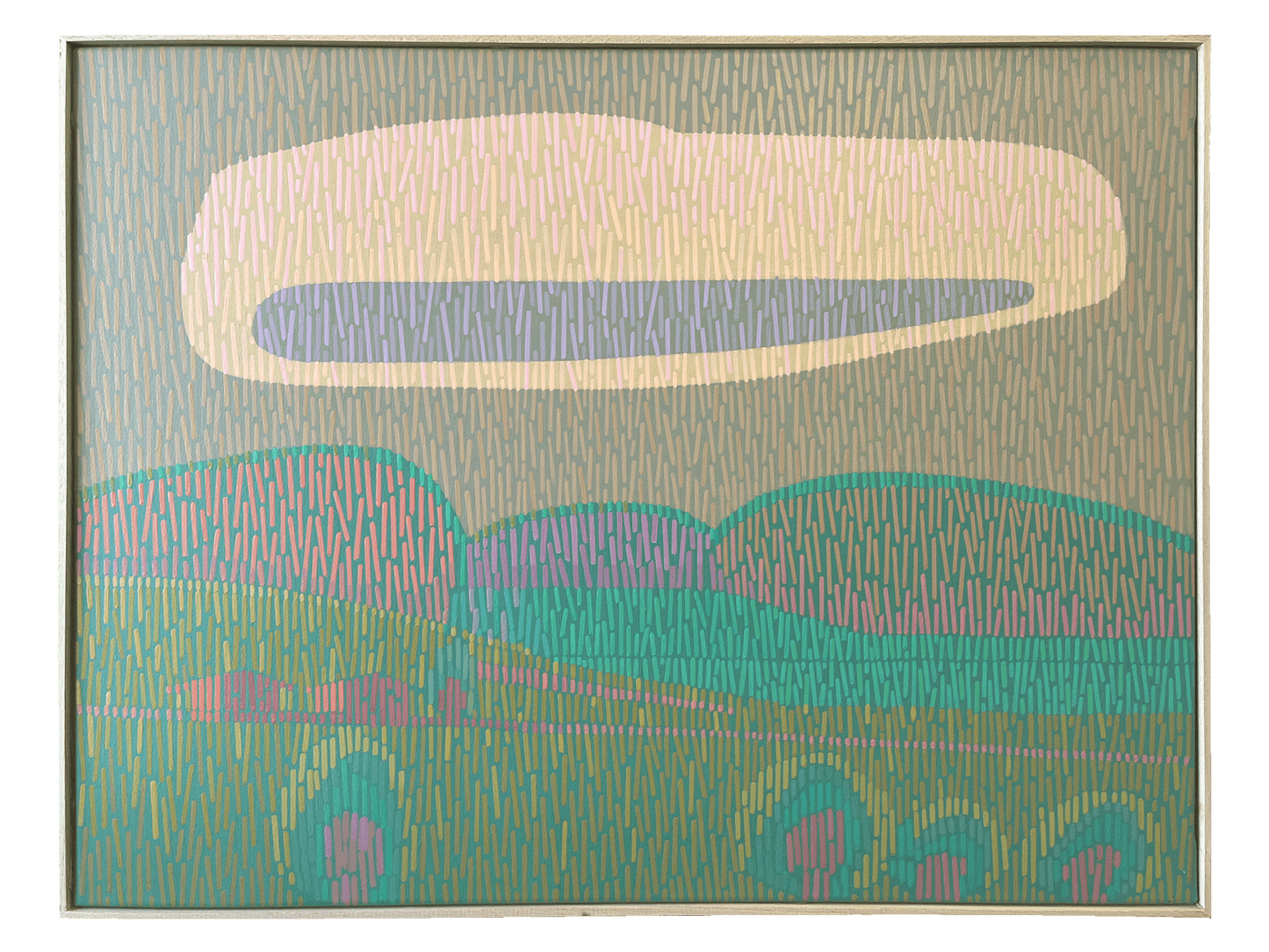 Landscape Complementary 4, unique, painting, hand-painted unique piece, 68 x 52 cm, with frame strip