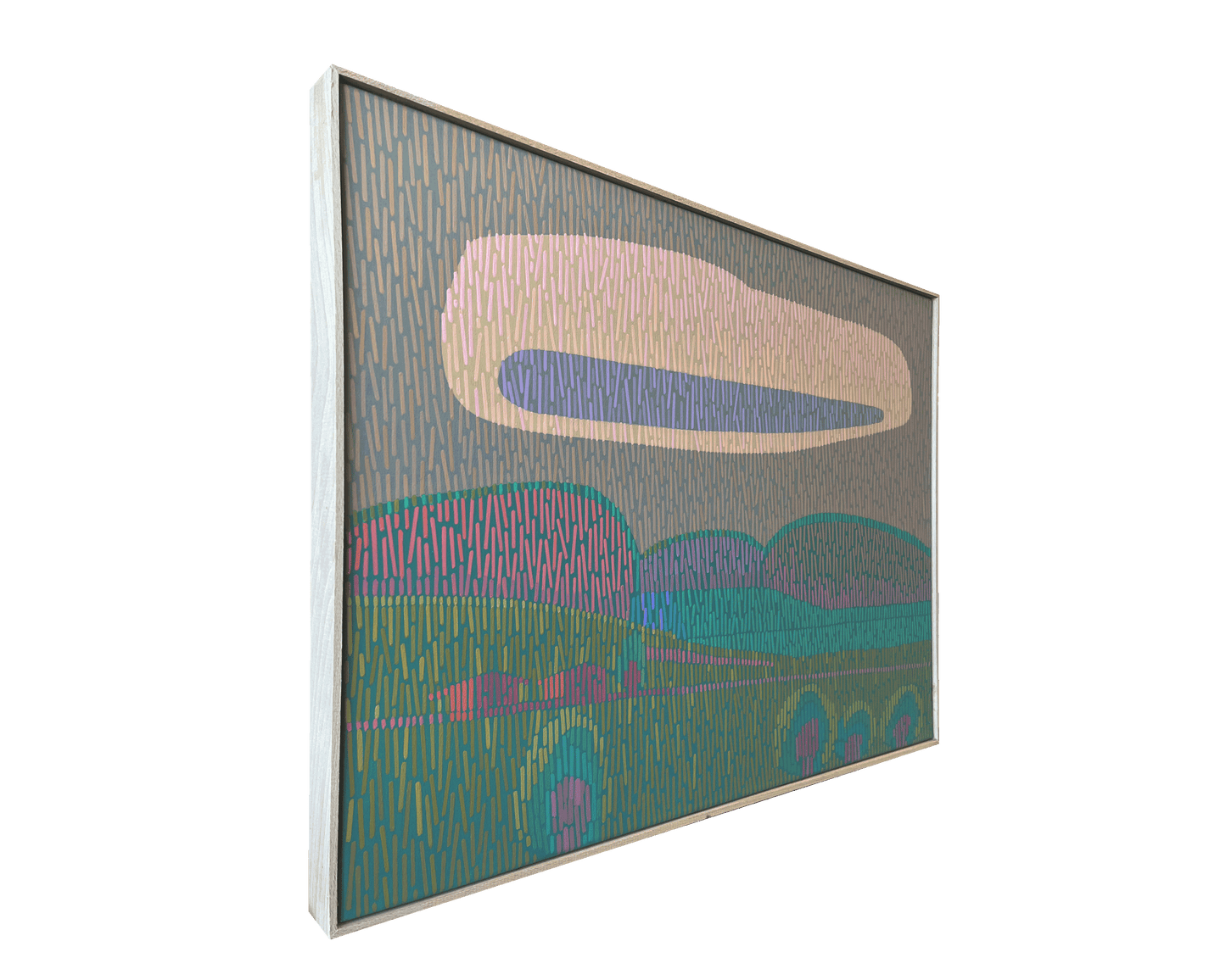Landscape Complementary 4, unique, painting, hand-painted unique piece, 68 x 52 cm, with frame strip