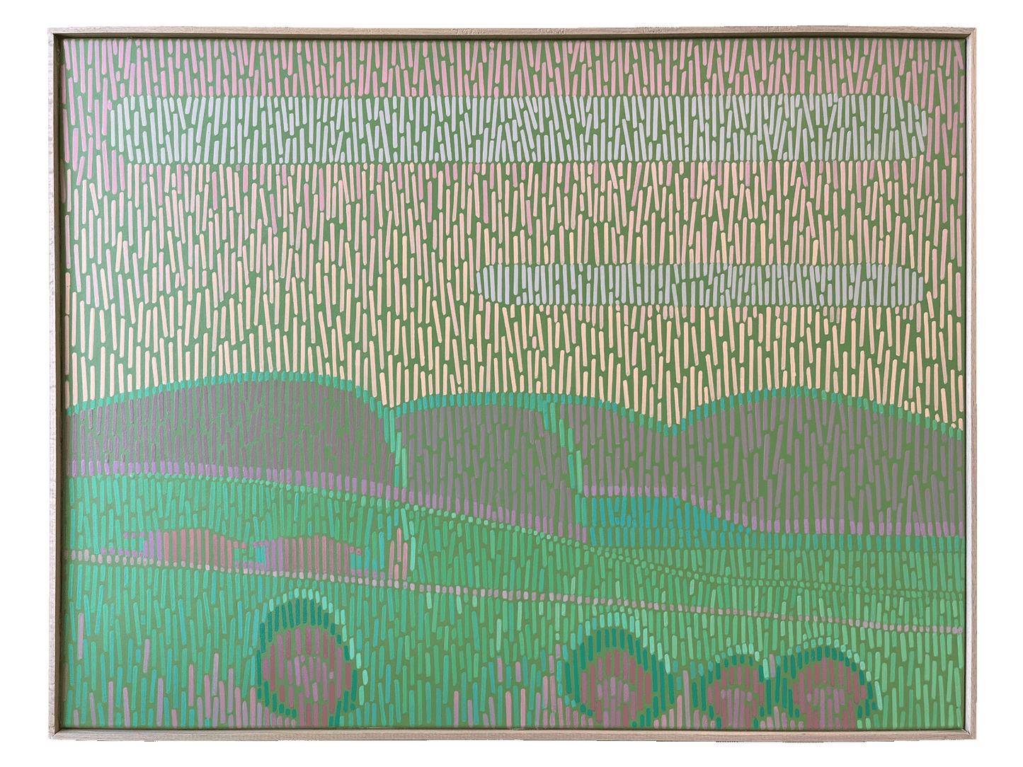 Landscape Complementary 6, unique, painting, hand-painted unique piece, 68 x 52 cm, with frame strip