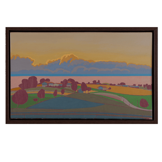 Abend, Unikat, Malerei, handgemaltes Einzelstück, 40 x 28 cm, mit Bilderrahmen