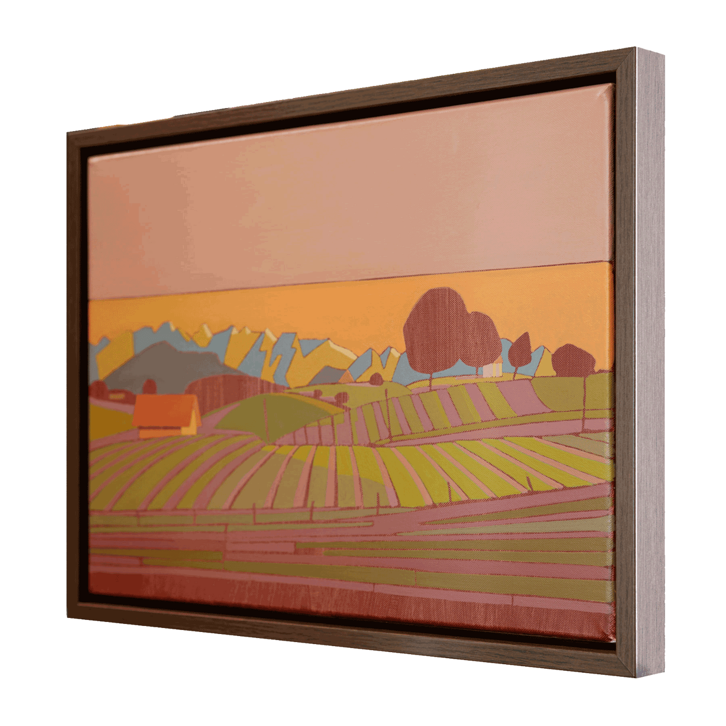 Stadl, unique, painting, hand-painted unique piece, 40 x 30 cm, with picture frame