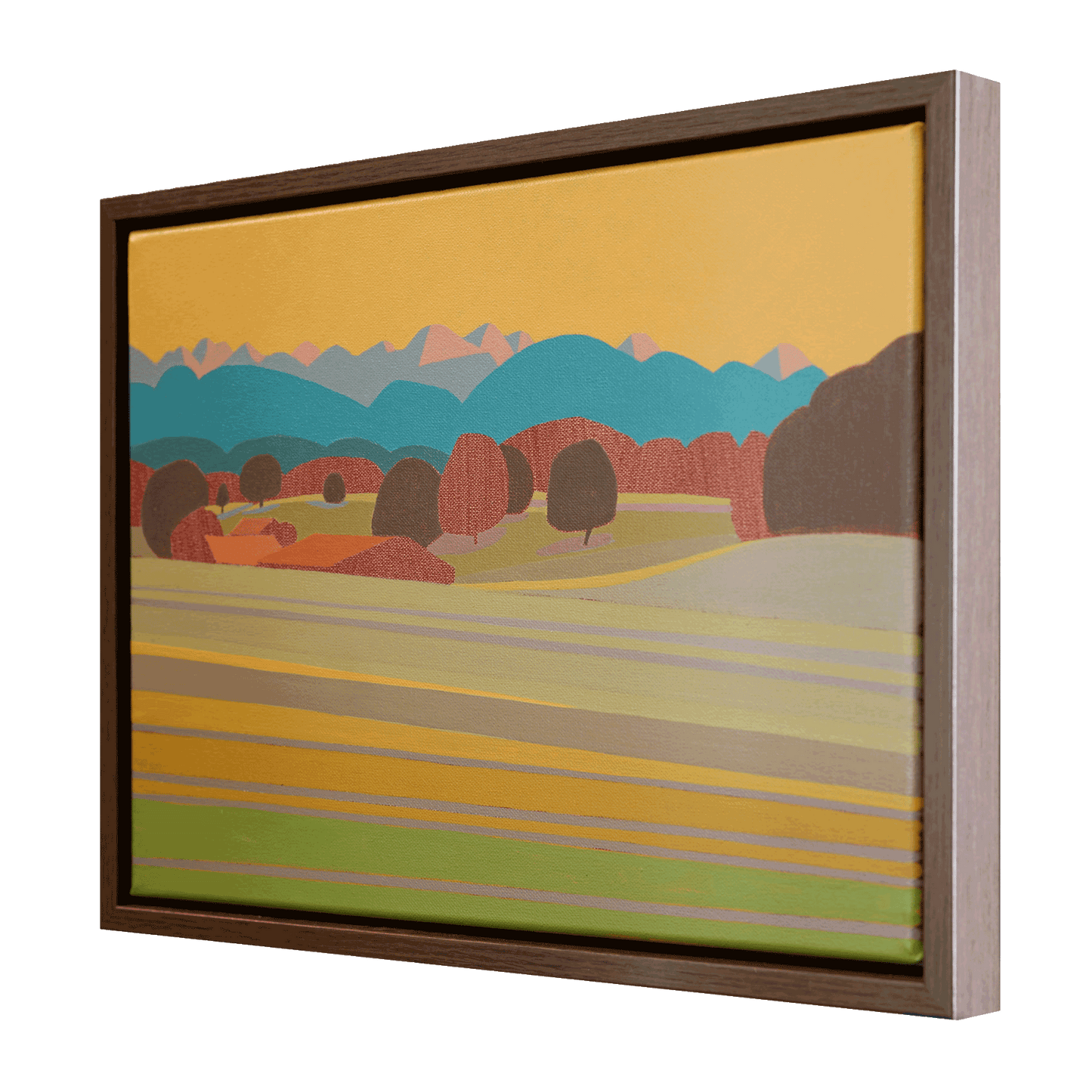 Copper sky, unique, painting, hand-painted unique piece, 40 x 30 cm, with picture frame