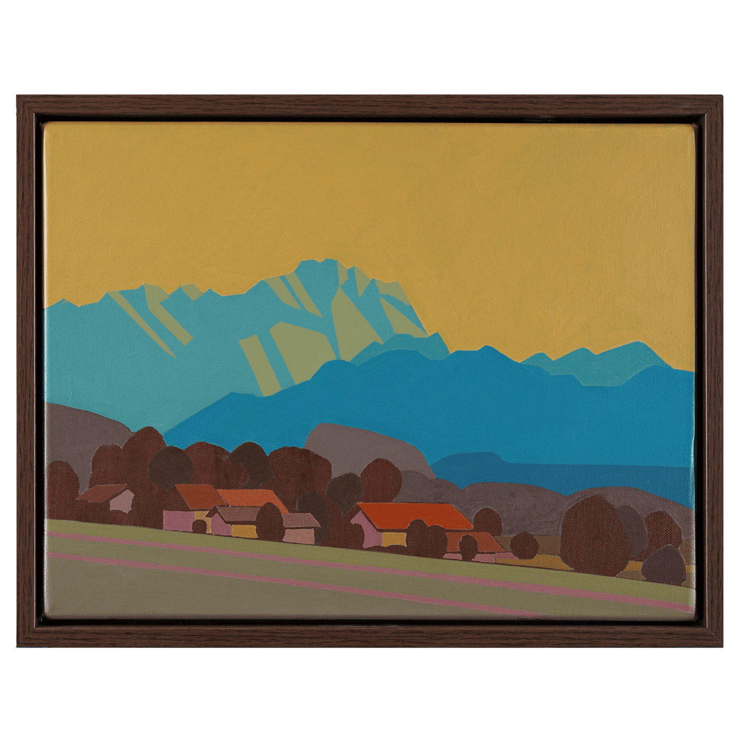 Zugspitze, unique, painting, hand-painted one-of-a-kind piece, 40 x 30 cm, with picture frame