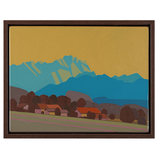 Zugspitze, unique, painting, hand-painted one-of-a-kind piece, 40 x 30 cm, with picture frame