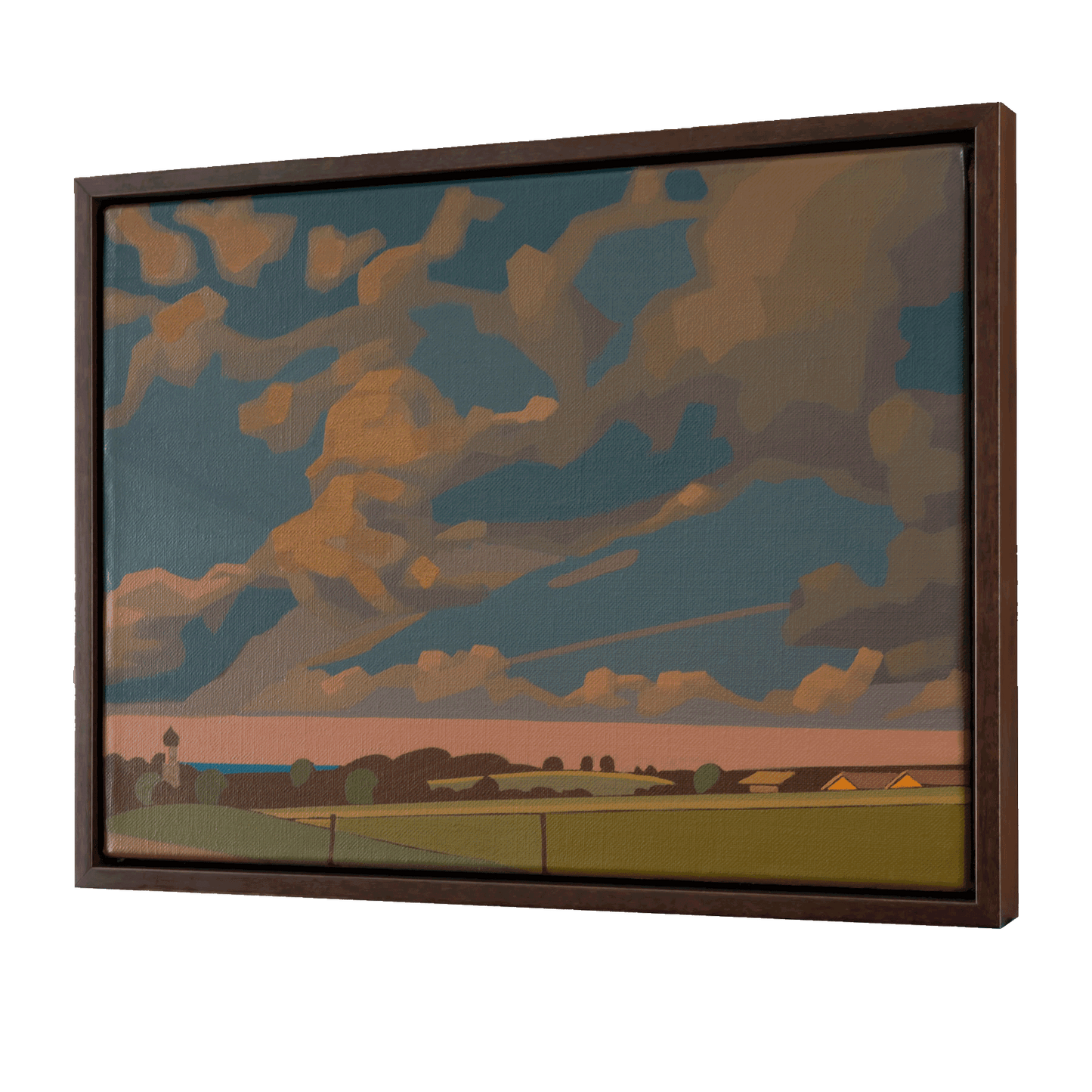 Oberland clouds, unique, painting, hand-painted one-of-a-kind piece, 40 x 30 cm, with picture frame