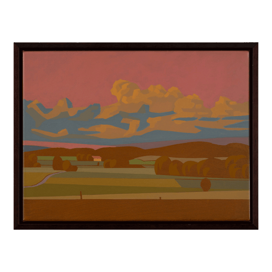 Summer evening, unique painting, hand-painted unique piece, 40 x 30 cm, with picture frame