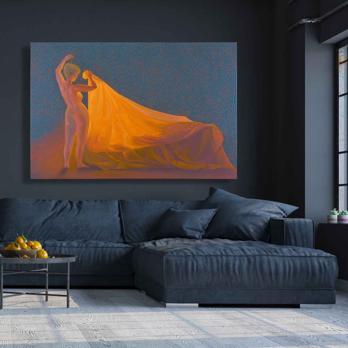 Amor und Psyche, Unikat, Malerei, handgemaltes Einzelstück, 180 x 120 cm