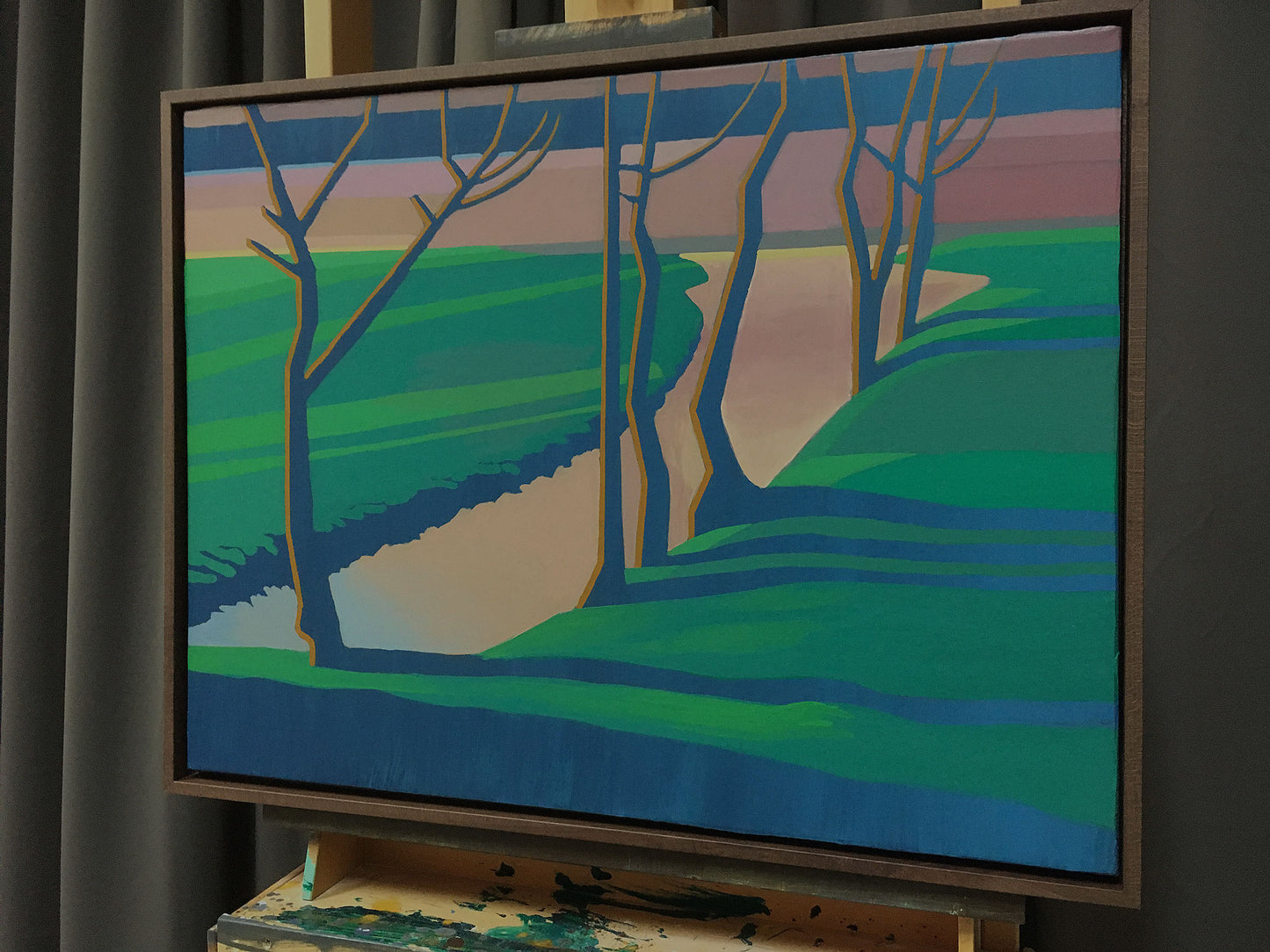 Sea evening, unique painting, hand-painted unique piece, 68 x 52 cm, with frame