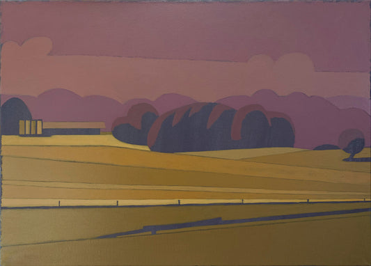 Leuchtende Felder, Unikat, Malerei, handgemaltes Einzelstück, 68 x 52 cm, mit Rahmen
