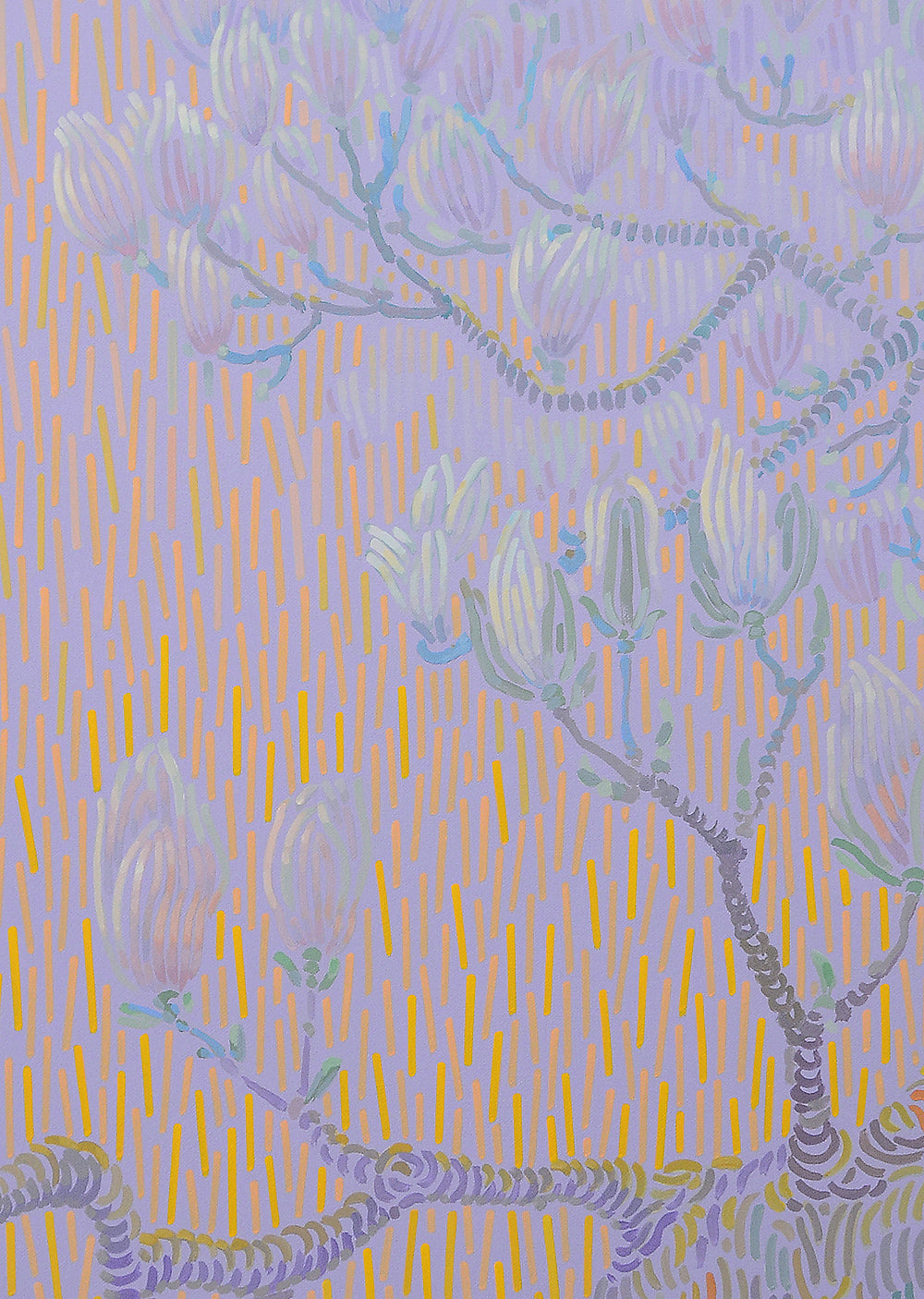 Magnolie, Unikat, Malerei, handgemaltes Einzelstück, 120 x 90 cm, gerahmt mit Bucheleiste