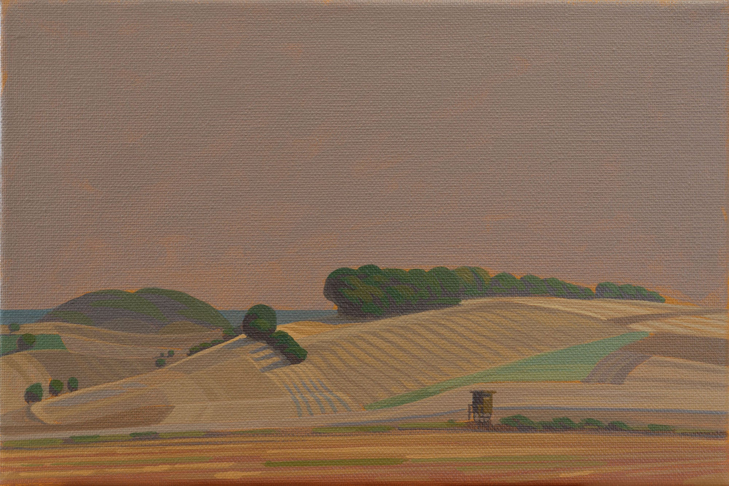 View from Sichelsberg 3, unique, painting, hand-painted unique piece, 30 x 20 cm, acrylic paint on canvas