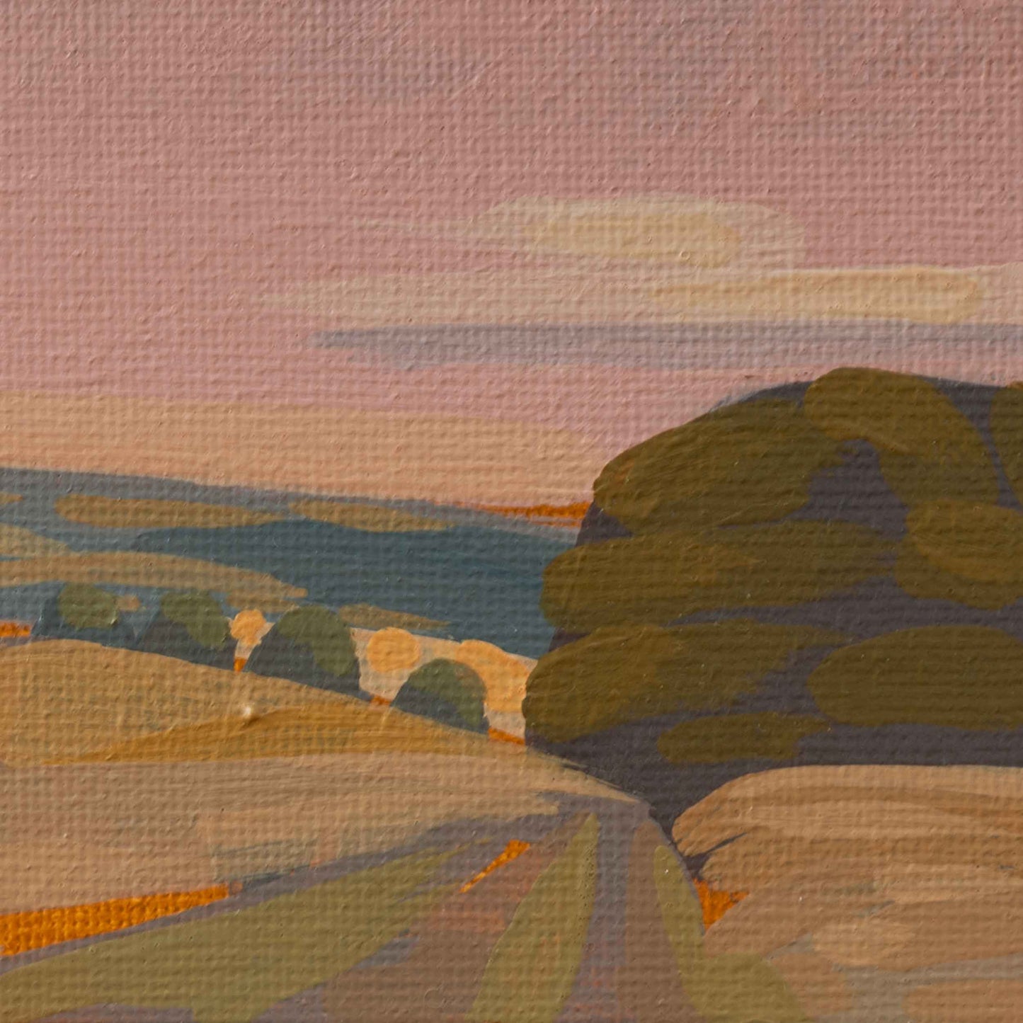 Eifel landscape, unique, painting, hand-painted unique piece, 10x15 cm