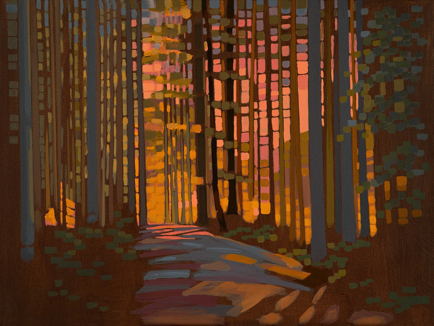 Leuchtender Wald, Landschaft, Wandbild,  Leinwanddruck