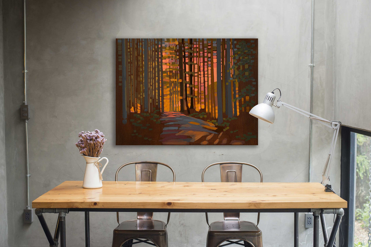 Luminous Forest Landscape Wall Art Canvas Print