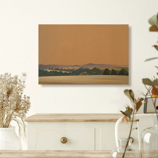 Canvas picture - brilliant art print - 20x20 cm - UV-resistant - landscape with golden sky