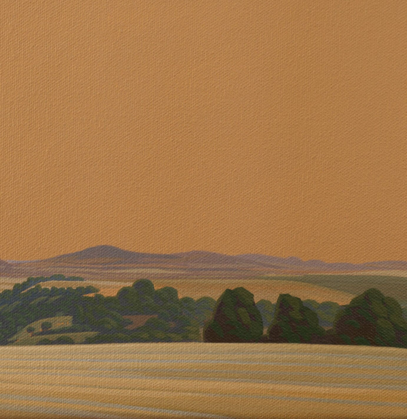 Leinwandbild – Brillanter Kunstdruck – 20x20 cm – uv-beständig – Landschaft mit goldenem Himmel