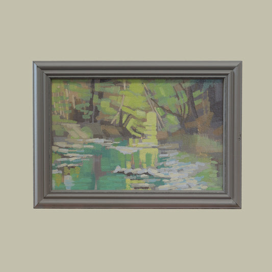Original Gemälde – "Lichtspiel" - handgemalt – Acrylbild – 10x15 cm – Landschaft Bild – Einzelstück – mit Rahmen
