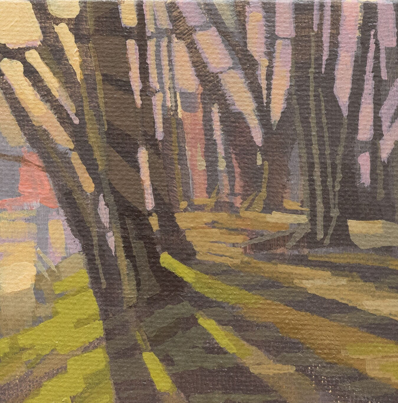 Original painting - "Autumn Light" - hand painted - acrylic painting - 10x15 cm - landscape picture - unique piece - with frame