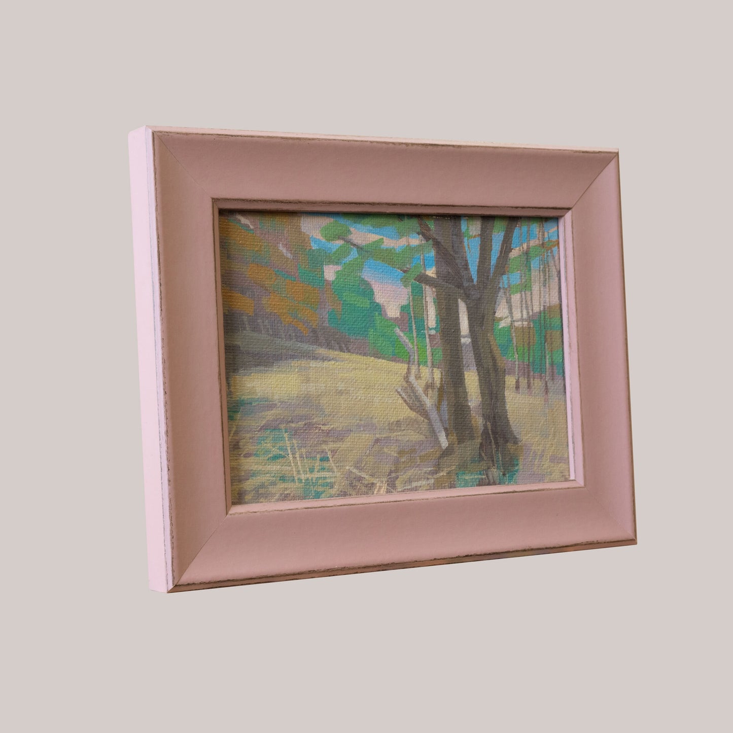 Original painting - "Clearing" - hand painted - acrylic painting - 10x15 cm - landscape picture - unique piece - with frame