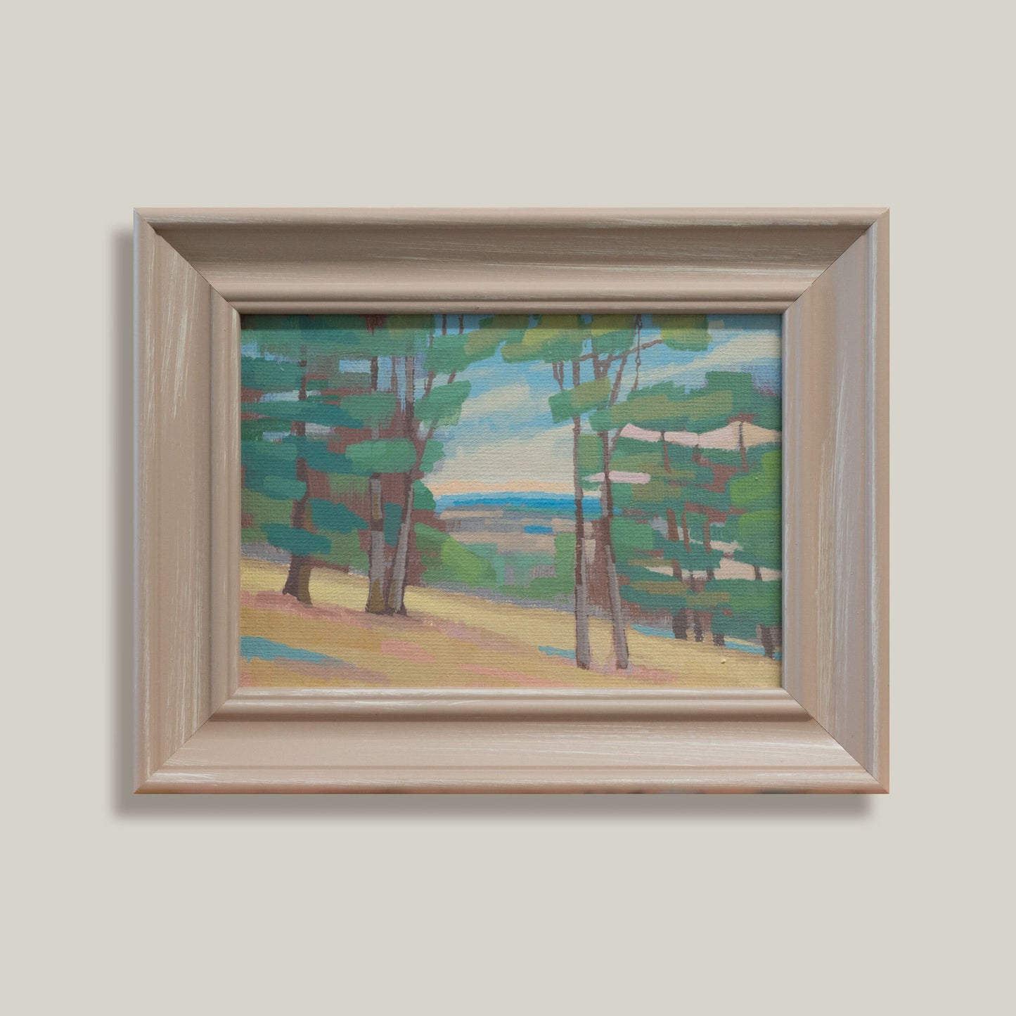 Original Gemälde – "Weitblick" - handgemalt – Acrylbild – 10x15 cm – Landschaft Bild – Einzelstück – mit Rahmen