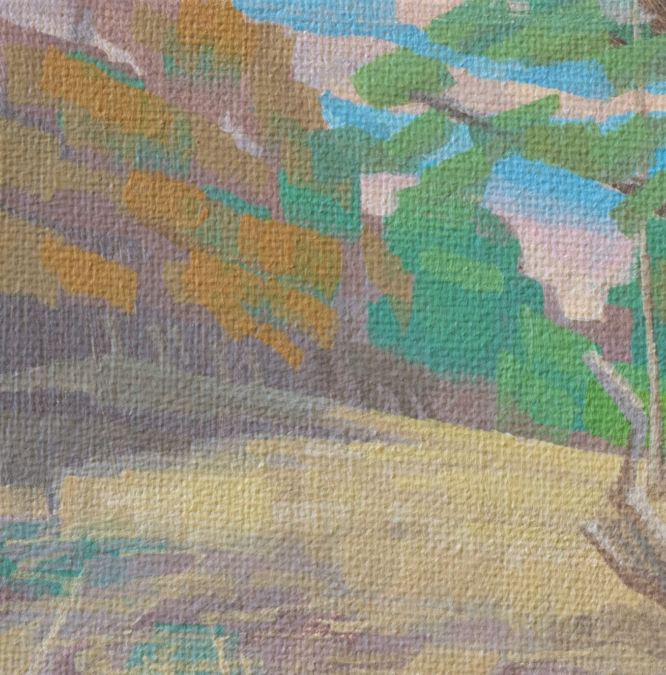 Original Gemälde – "Lichtung" - handgemalt – Acrylbild – 10x15 cm – Landschaft Bild – Einzelstück – mit Rahmen