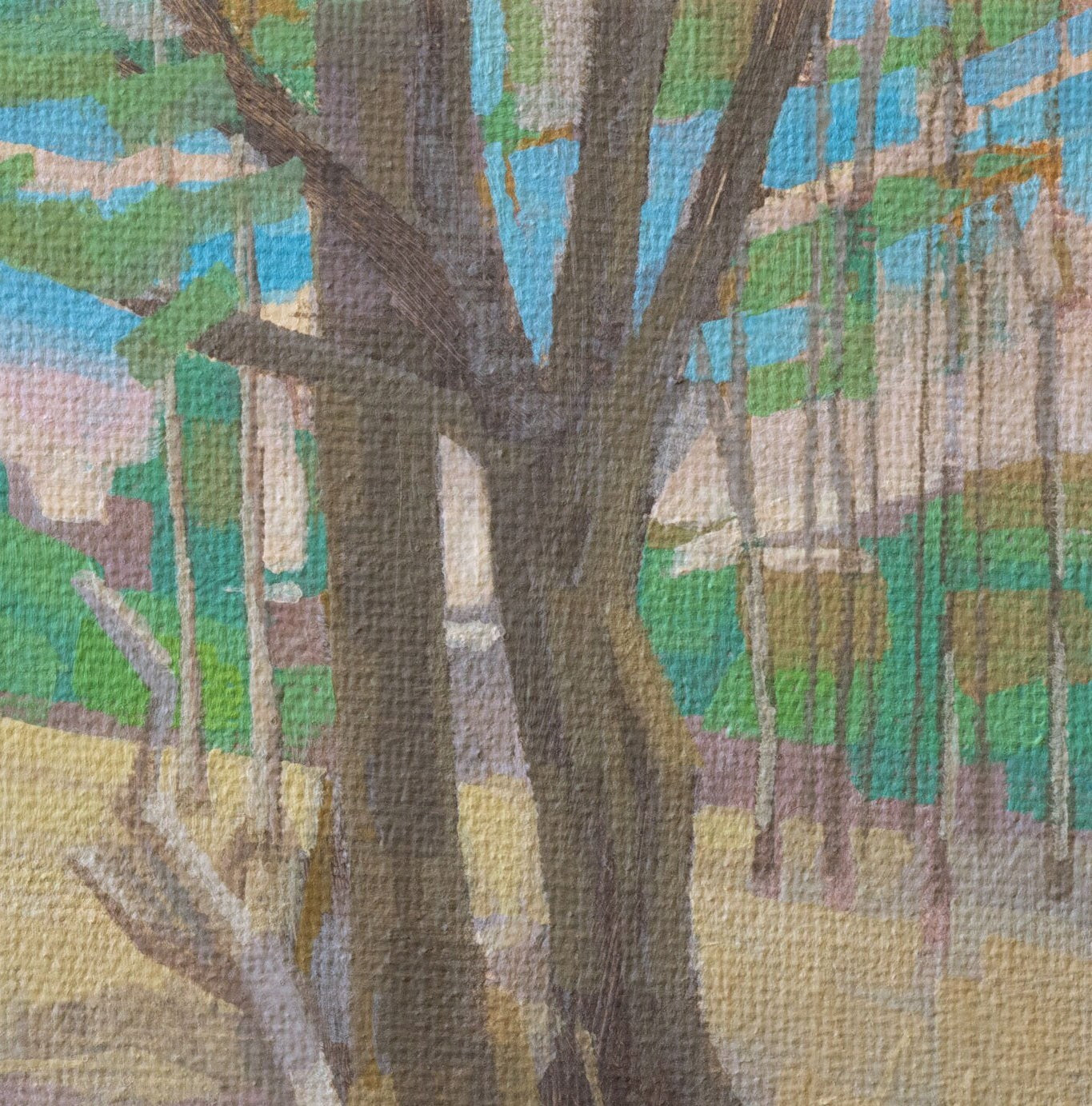 Original Gemälde – "Lichtung" - handgemalt – Acrylbild – 10x15 cm – Landschaft Bild – Einzelstück – mit Rahmen