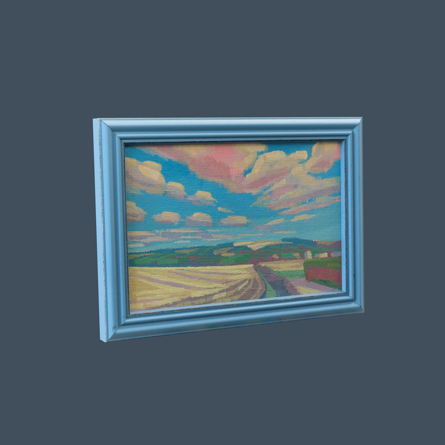 Original Gemälde – "Sommer" - handgemalt – Acrylbild – 10x15 cm – Landschaft Bild – Einzelstück – mit Rahmen
